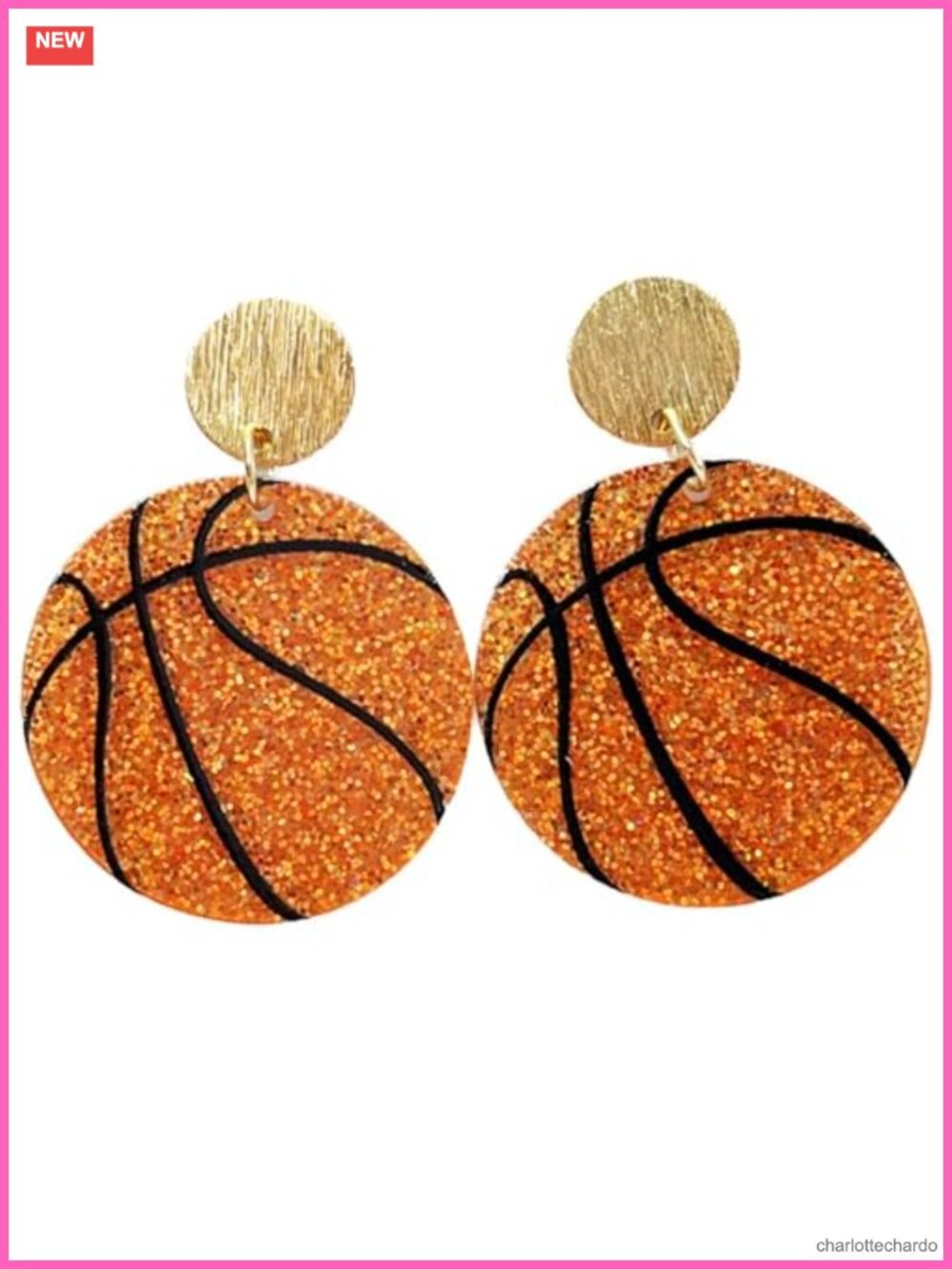 Acrylic Sports Ball Dangle Drop Earrings Football Basketball Baseball